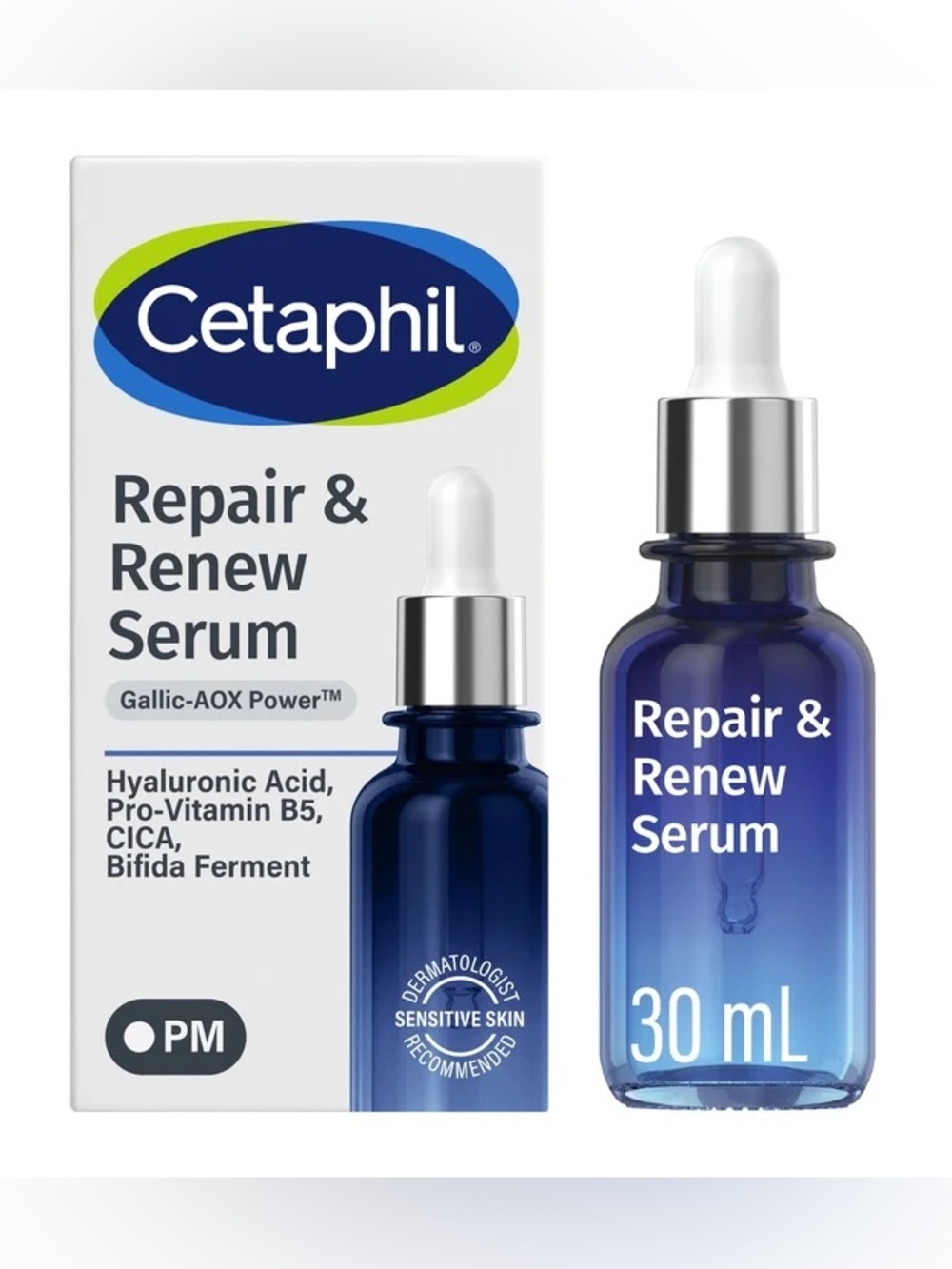 CETAPHIL Repair & Renew Serum | PM Face Serum for Stressed Sensitive Skin